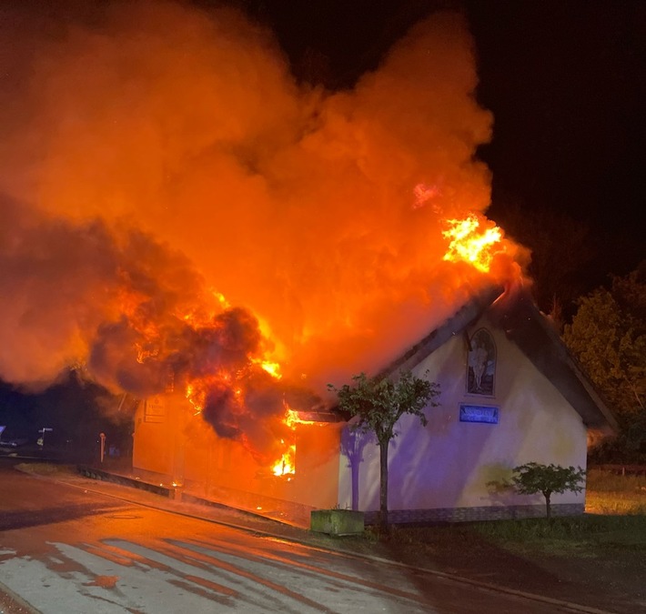 LPI-NDH: Ergänzungsmeldung: Schützenhaus niedergebrannt - Kriminalpolizei nimmt Ermittlungen auf