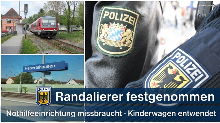 Bundespolizeidirektion München: 34-Jähriger randaliert, zieht missbräuchlich die Notbremse in der S-Bahn und entwendet am Bahnsteig leeren Kinderwagen