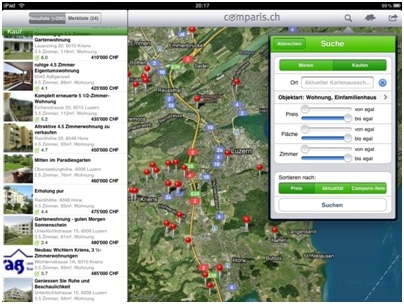 comparis.ch lanciert Immobilien-Applikation auf dem iPad - Der iPad hilft auch bei der Wohnungssuche