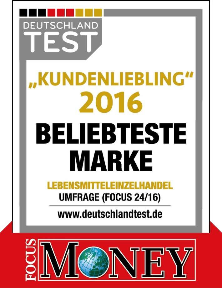 Lidl belegt Platz eins in der Kategorie Lebensmitteleinzelhandel bei Focus Money-Studie &quot;Kundenlieblinge 2016&quot; / Lidl Deutschland erhöht deutlich Punktzahl im Vergleich zum Vorjahr