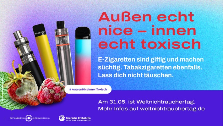 Weltnichtrauchertag 2024: Lass dich nicht täuschen / Werbestrategien der Tabak- und E-Zigaretten-Industrie kritisch hinterfragen