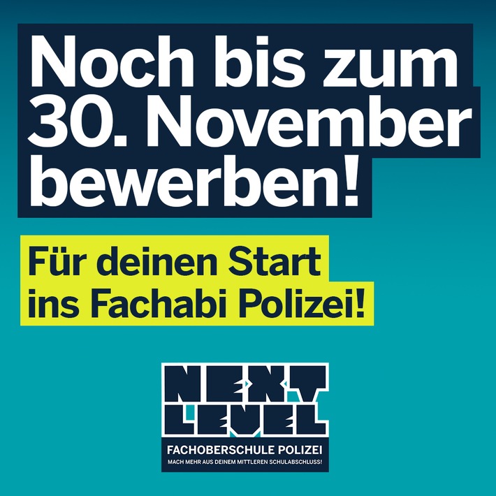 POL-ME: Bewerbungsfrist für die &quot;Fachoberschule Polizei&quot; endet am 30. November 2023 - Kreis Mettmann - 2311106