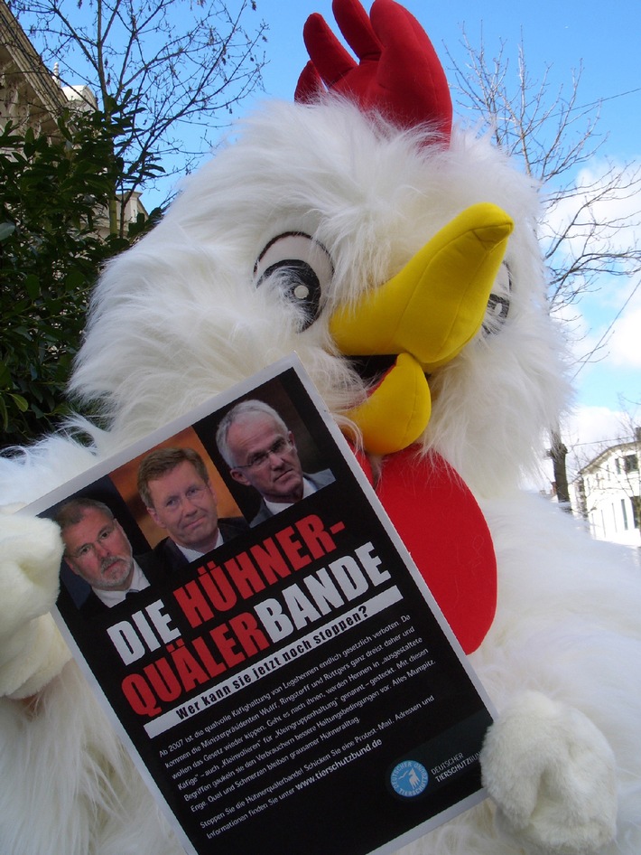 Hühnerquälerbande Ringstorff, Wulff und Rüttgers: Deutscher Tierschutzbund startet Kampagne