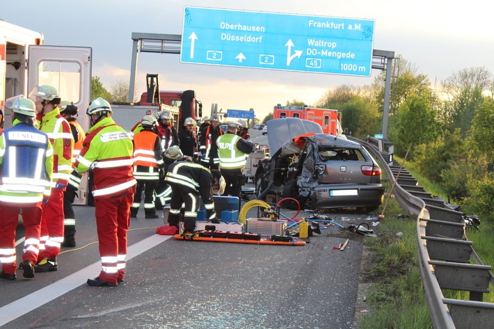 FW-DO: Schwerer Unfall auf der Autobahn A2