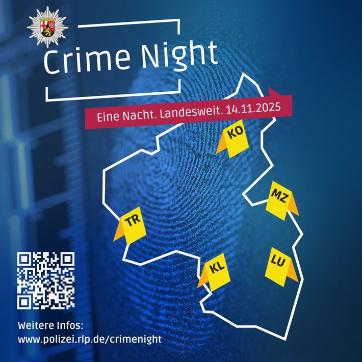 LKA-RP: Polizei Rheinland-Pfalz lädt zur 2. landesweiten "Crime Night" am 14. November 2025 ein
