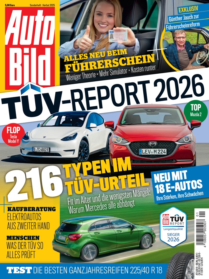 TÜV-Report 2026: Gebrauchte Elektroautos fahren in Sachen Sicherheit vorne mit