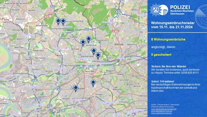 POL-OB: Wohnungseinbruchsradar für Oberhausen