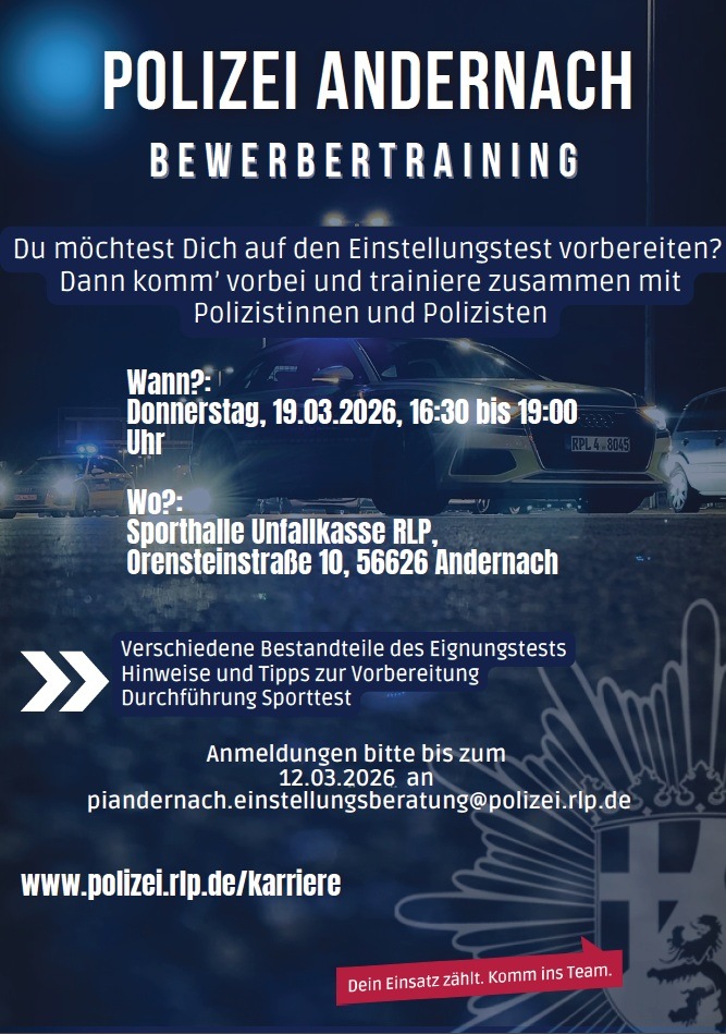 POL-PDKO: Bewerbertraining der Polizei Andernach