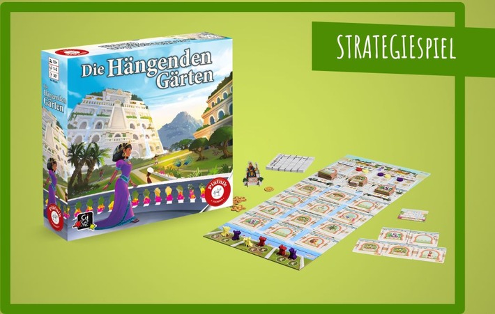Die Hängenden Gärten: „Vertical Gardening“ im alten Babylon! Cleveres Strategiespiel von Piatnik