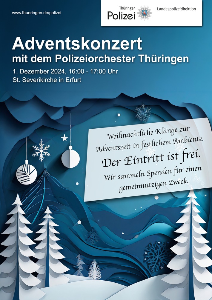 LPD-EF: Thüringer Polizei lädt zum Adventskonzert ein