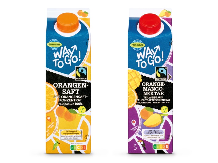 Lidl erweitert seine Fairtrade-zertifizierte Eigenmarke "Way To Go" mit Saft und Nektar