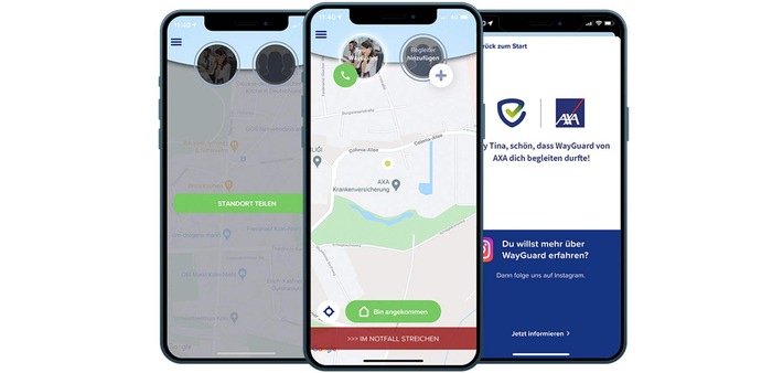 AXA: Unterwegs, aber sicher - Begleit-App WayGuard eine Million Mal eingesetzt