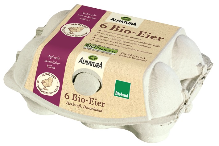 Alnatura Bruderküken-Eier ab sofort in allen Alnatura Märkten / Männliche Küken werden als Masthähnchen aufgezogen