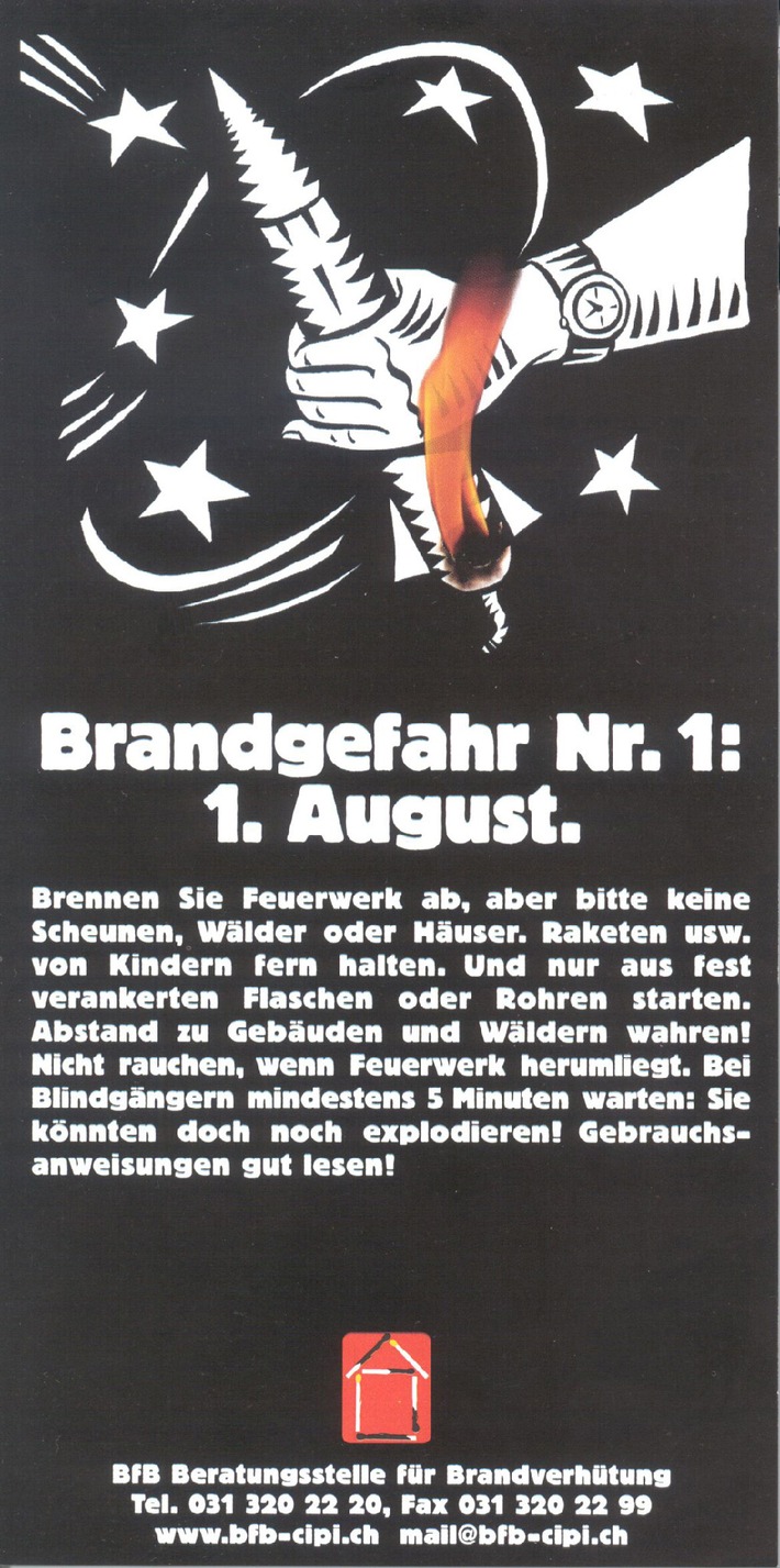 1. August: Feuerwerk - aber ohne Feuerwehr!
