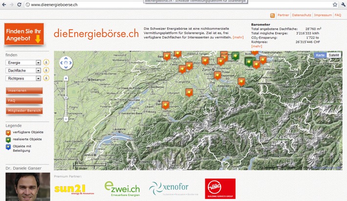 Die erste Schweizer Energiebörse ist online: www.dieenergieboerse.ch