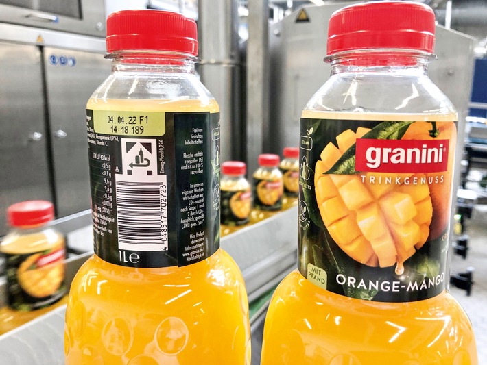 Eckes-Granini-Marken starten schon jetzt mit Pfand auf Saft- und Nektar-PET-Flaschen / Für die Umwelt: Mit Pfand den Wertstoffkreislauf stärken