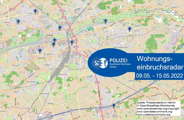 POL-HAM: Wohnungseinbruchsradar Hamm für die Woche vom 9. bis 15. Mai 2022