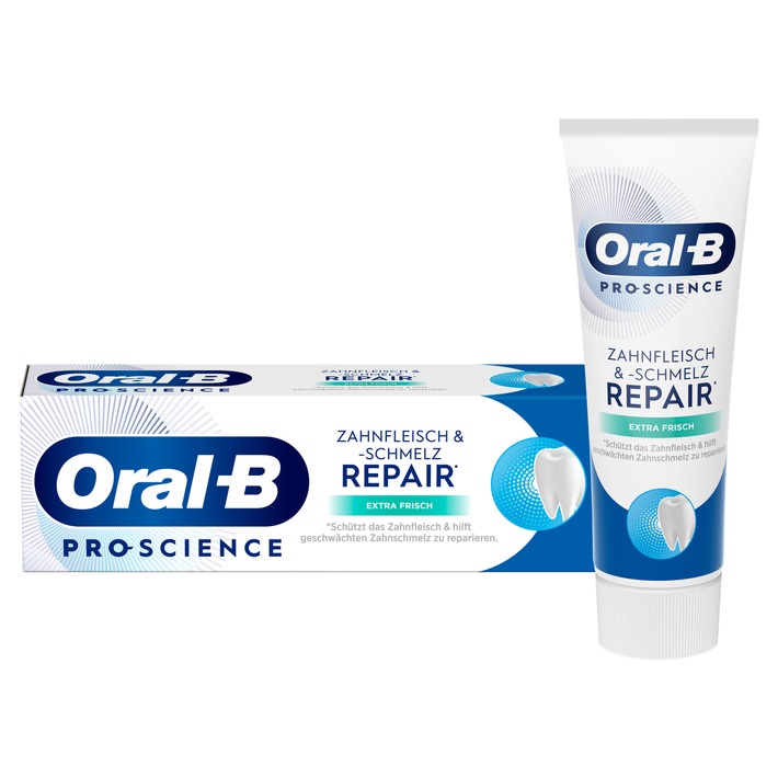 Stiftung Warentest testet Zahncremes: Oral-B Pro-Science Zahnfleisch & -schmelz Repair Extra Frisch erhält Spitzennote SEHR GUT(1,5)