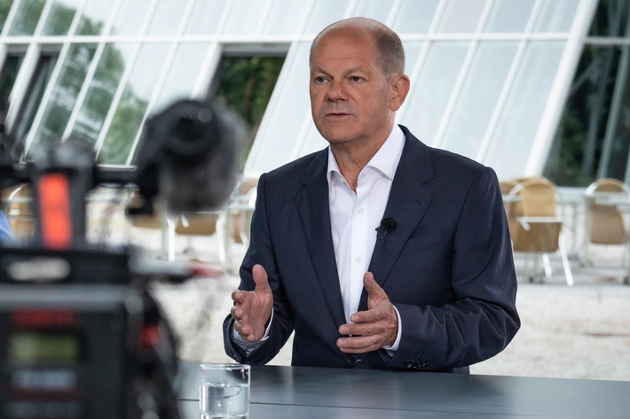 Bundeskanzler Olaf Scholz im ZDF-Sommerinterview