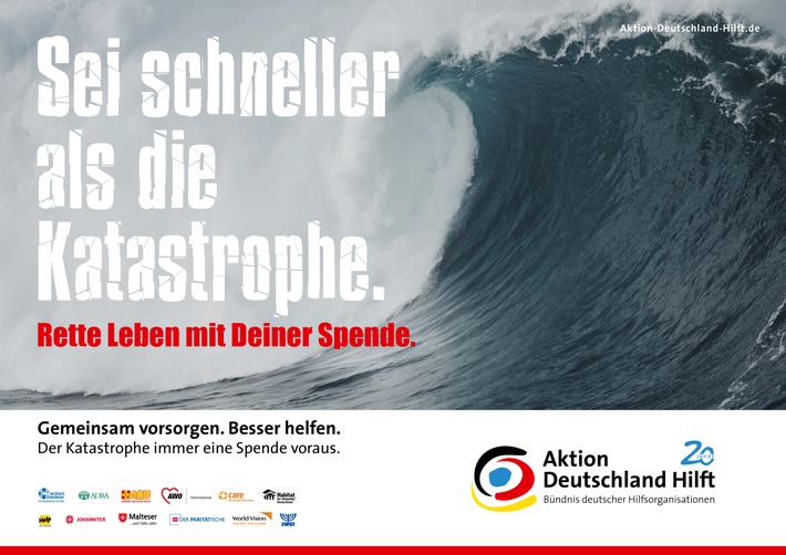 Aktion Deutschland Hilft: &quot;Sei schneller als die Katastrophe!&quot; / Bündnis veröffentlicht Studie zur Katastrophenvorsorge - Bundespräsident a.D. Horst Köhler unterstützt Vorsorge-Kampagne