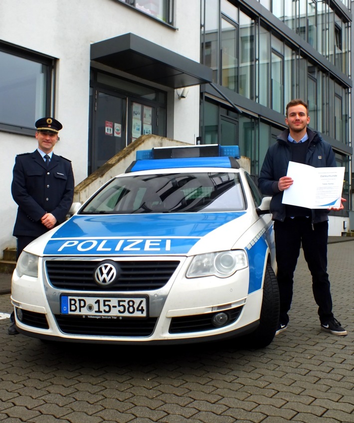 BPOL-TR: Bundespolizei sagt Danke - Zivilcourage lohnt sich