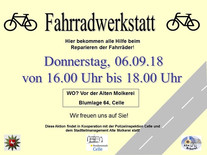 POL-CE: Celle - Fahrradwerkstatt an der Alten Molkerei öffnet wieder