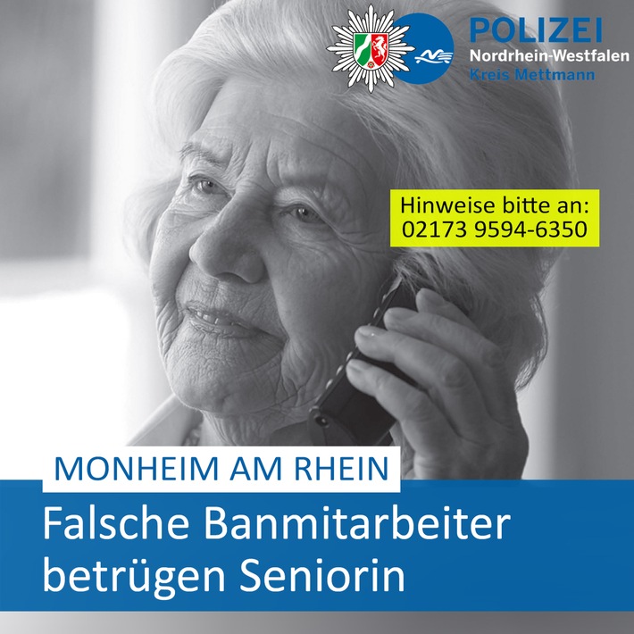 POL-ME: Seniorin von falschen Bankmitarbeitern betrogen - 250511