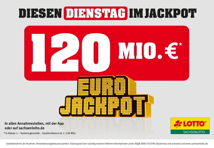 120 Millionen Euro warten auf nächsten Eurojackpot-Multimillionär