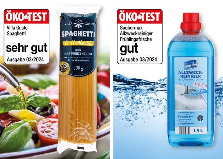 ÖKO-TEST zeichnet NORMA-Spaghetti und Allzweck-Reiniger mit den Noten "sehr gut" und "gut" aus / Märzausgabe von Ökotest zeigt erneut: Beste Qualität zu kleinsten Preisen