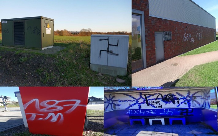POL-FL: Husby - Verfassungswidrige Graffitischmierereien, Polizei sucht Zeugen und Hinweisgeber