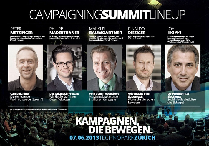 &quot;Wirksame Kampagnen, die bewegen&quot; beim Campaigning Summit Zurich 2013 (Bild/Dokument)