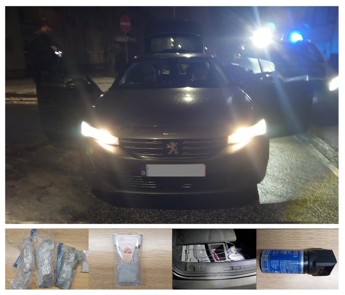 BPOLI LUD: Fahrzeug rast durch Grenzkontrolle: Haftbefehl, Drogen, Waffen und Bargeld sichergestellt