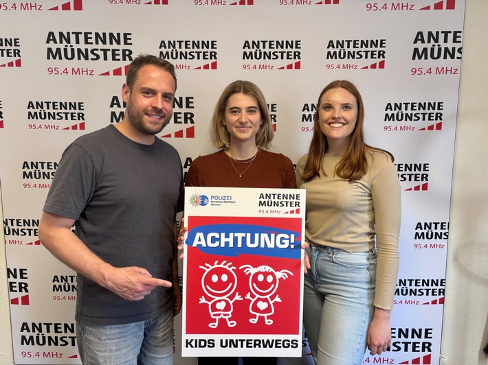 POL-MS: Mehr Verkehrssicherheit für Kinder - ANTENNE MÜNSTER und Polizei Münster verteilen kostenlose Schilder