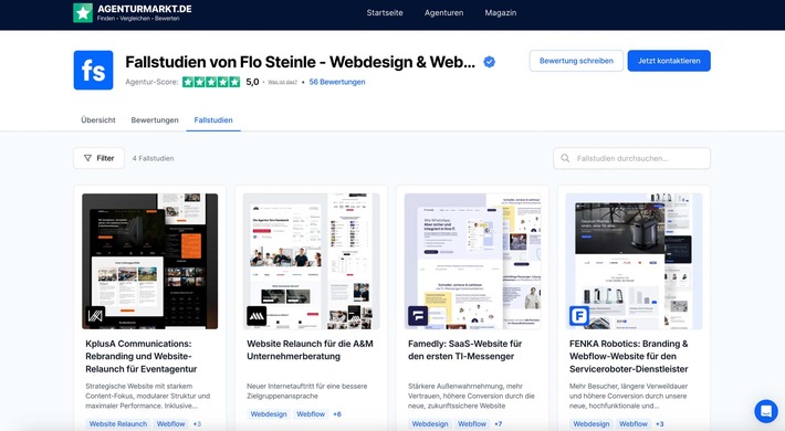 Agenturmarkt.de launcht neues Fallstudien-Feature: Weltweit erste Fallstudien-Management-Software vorgestellt