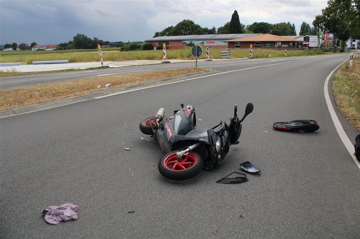 POL-MI: Rollerfahrer nach Zusammenstoß leicht verletzt