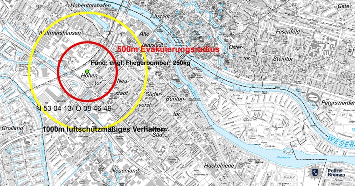 POL-HB: Nr.: 0781 --Sprengung einer Weltkriegsbombe - Evakuierung heute--