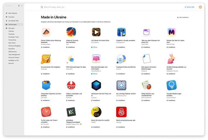 PRESSEMITTEILUNG: Setapp - Neue Sammlung "Made in Ukraine"