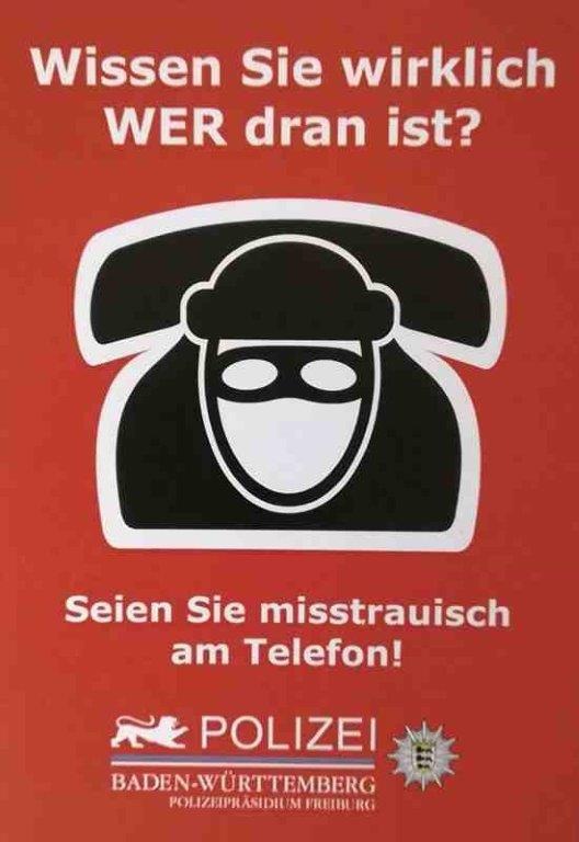 POL-FR: Landkreis Lörrach: Warnung vor dem Enkeltrick und anderen Betrügern am Telefon - aktuelle Warnmeldung (Stand: 11.15 Uhr)
