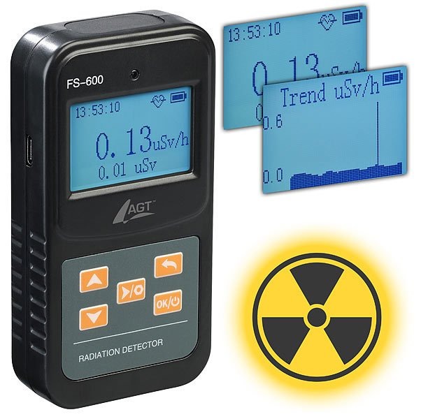 AGT Digitaler Geigerzähler für Alpha-, Beta- &amp; Gammastrahlung, LCD-Display: Durch LCD-Anzeige und Alarmfunktion bei Strahlung auf Nummer sicher gehen