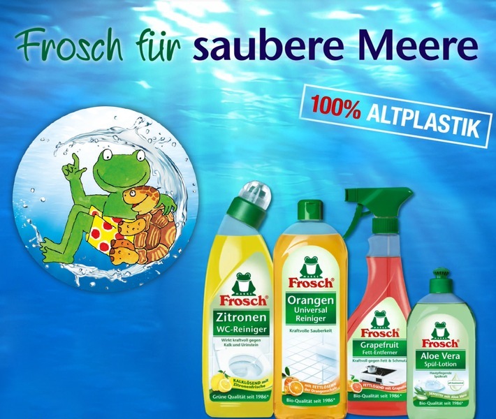 Der "Frosch" erhält renommierten Marken-Award für seine Nachhaltigkeitsstrategie / "Saubere Meere"-Kampagne zu Verpackungen aus Altplastik überzeugte die Fachjury / Mit der Frosch "Saubere Meere" Kampagne konnten die Verbraucher und die Jury des Marken-Awards überzeugt werden. Weiterer Text über ots und www.presseportal.de/nr/75723 / Die Verwendung dieses Bildes ist für redaktionelle Zwecke honorarfrei. Veröffentlichung bitte unter Quellenangabe: "obs/Werner & Mertz GmbH/Grafik Frosch"