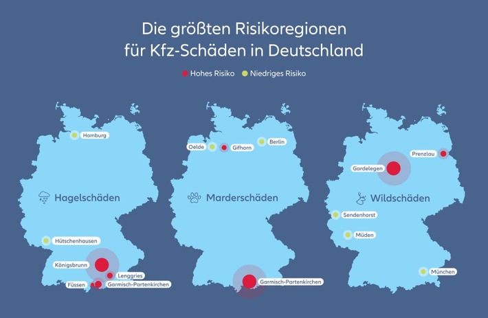 Die häufigsten Kfz-Schäden: Wie hoch ist das Risiko pro Region?