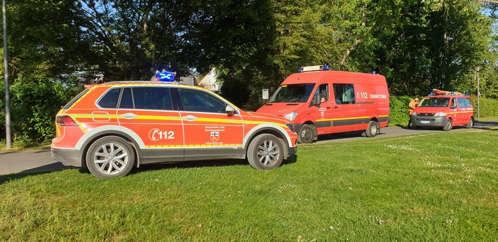 FW-BN: Ruderboot kentert auf dem Rhein