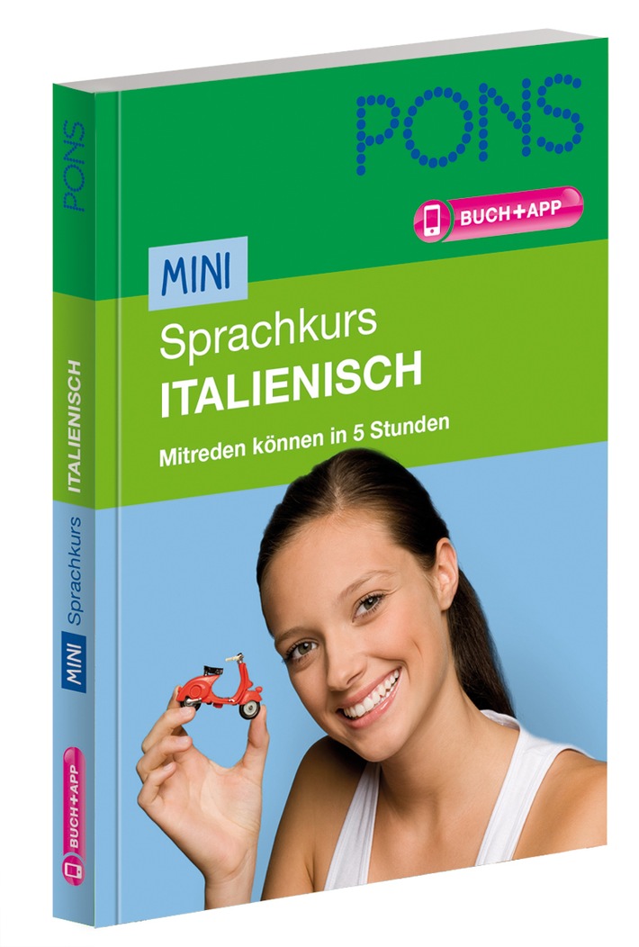 Neu von PONS: Auf Italienisch mitreden können in fünf Stunden - mit dem Mini-Sprachkurs von PONS - inklusive App fürs Vokabeltraining (BILD)