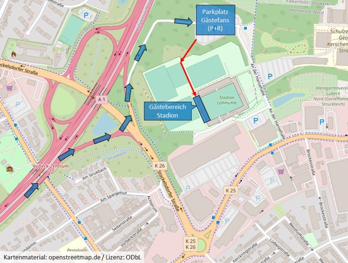 POL-HL: HL-St. Lorenz Nord / Verkehrshinweise zum Fußballspiel VfB Lübeck vs. FC Hansa Rostock