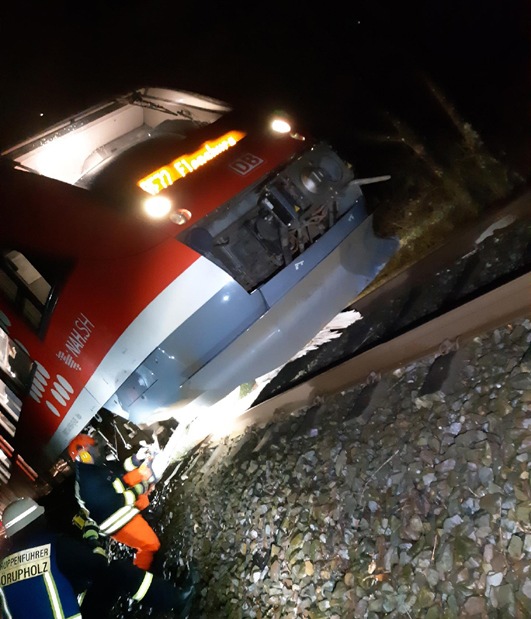 BPOL-FL: Zug fährt in Baum - keine Verletzten