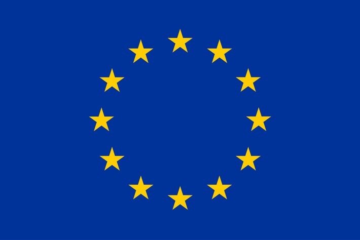Offizielle Flagge zur Verwendung in Kommunikation zu EU Projekten. Quelle: https://europa.eu/european-union/about-eu/symbols/flag_en / Weiterer Text über ots und www.presseportal.de/nr/135408 / Die Verwendung dieses Bildes ist für redaktionelle Zwecke honorarfrei. Veröffentlichung bitte unter Quellenangabe: "obs/next media accelerator GmbH (nma)"