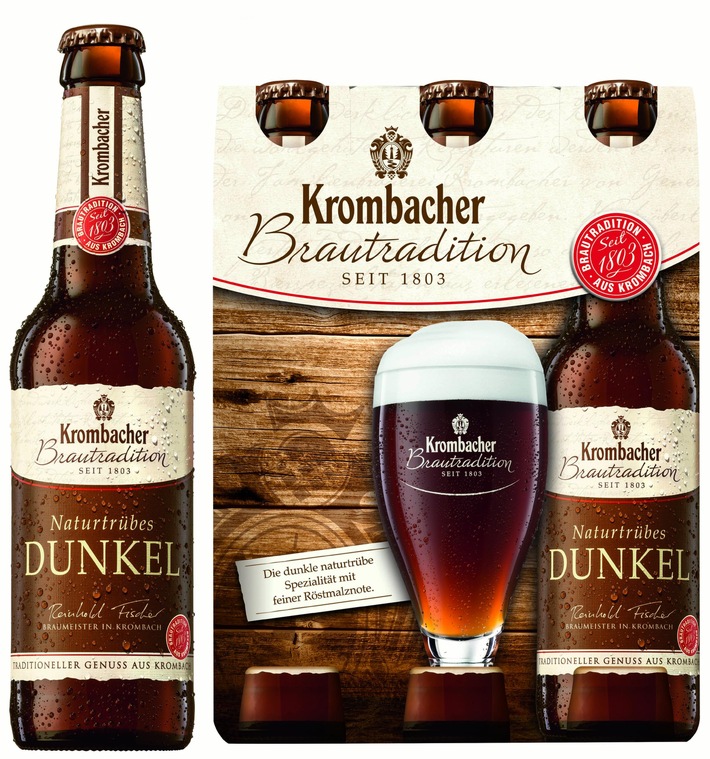 Neues von den Braumeistern aus Krombach: Krombacher Brautradition Naturtrübes Dunkel