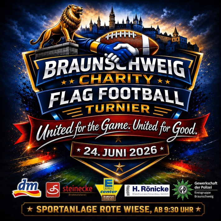 POL-BS: Charity-Turnier im Flagfootball - Die Region sammelt für Kinder