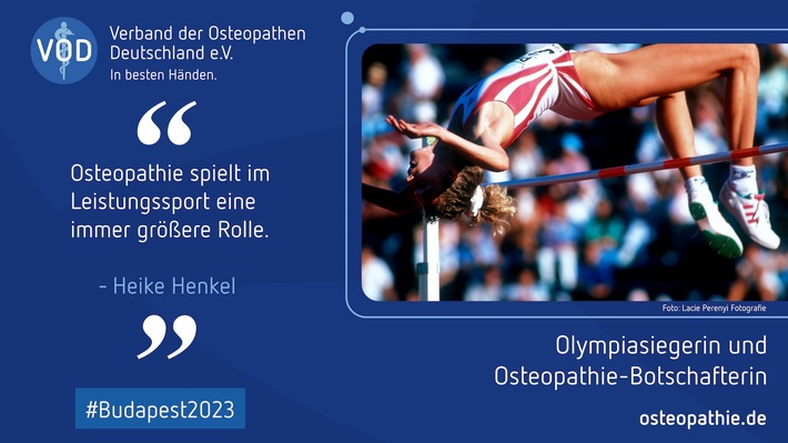 &quot;Osteopathie - unverzichtbarer Baustein bei der Gesundheitsversorgung und Prävention&quot; / Leichtathletik-WM 2023: Interview mit Heike Henkel, Hochsprung-Weltmeisterin und Olympiasiegerin