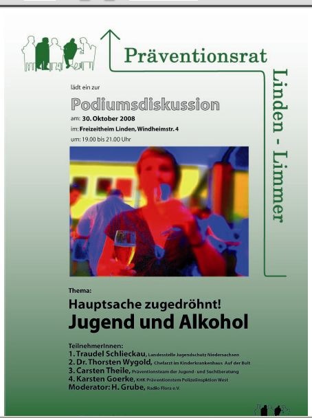 POL-H: "Hauptsache zugedröhnt!" Jugend und Alkohol 	Windheimstraße / Linden-Limmer